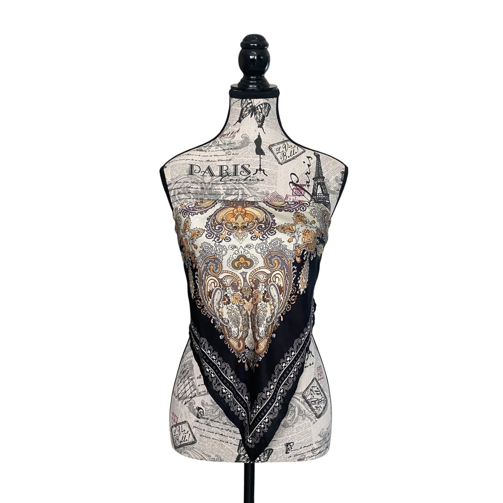 Pookie & Sebastian Bandana Tube Top Womens Small Black Paisley Kira Boho NWT